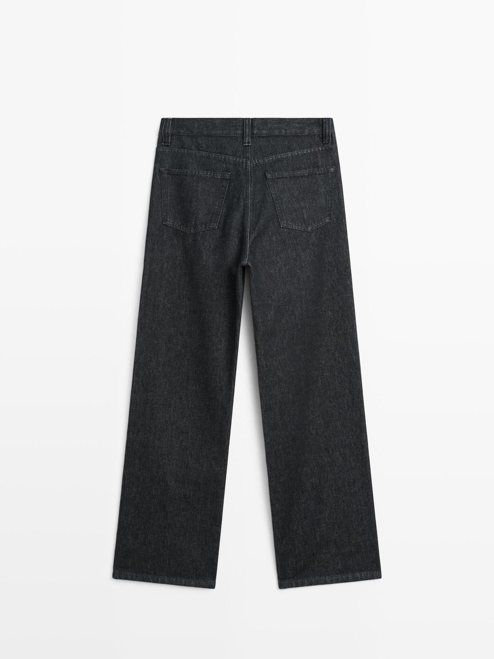 Massimo Dutti Джинсы с высокой талией и широкими штанинами, темно-синий