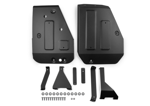 Защита топливного бака Rival для Geely Atlas FWD РКПП II поколение 2023-н.в., сталь 1.5 мм, с крепежом, штампованная, 2 части, 111.1939.1