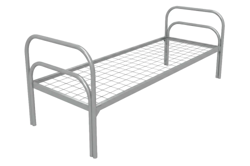 Кровать металлическая одноярусная "Хард", 80х190 см, сетка 100х100, двойная ножка