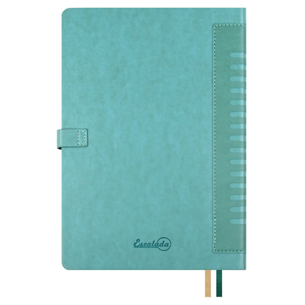 Ежедневник недатированный ESCALADA, А5+, 160 л., арт. 70580/ 10 ПРИСТИН МЯТНЫЙ (кожзам: 175x245 мм, твёрдый переплёт, материал обложки: искусственная кожа "Пристин", искусственная кожа "Снейк"; способ крепления блока: ниткошвейный; декор: блинтовое т