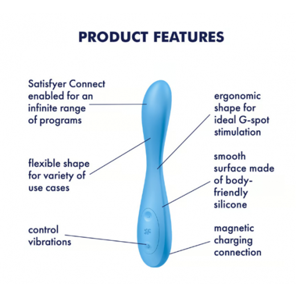 Мульти вибратор Satisfyer G-Spot Flex 4+ голубой Connect App