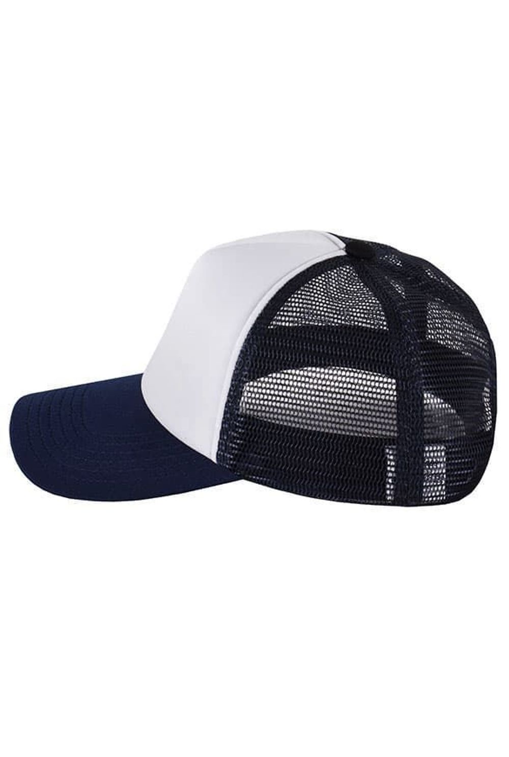 Бейсболка с сеткой темно-синяя фото сбоку Бейсболка с сеткой темно-синяя фото сбоку