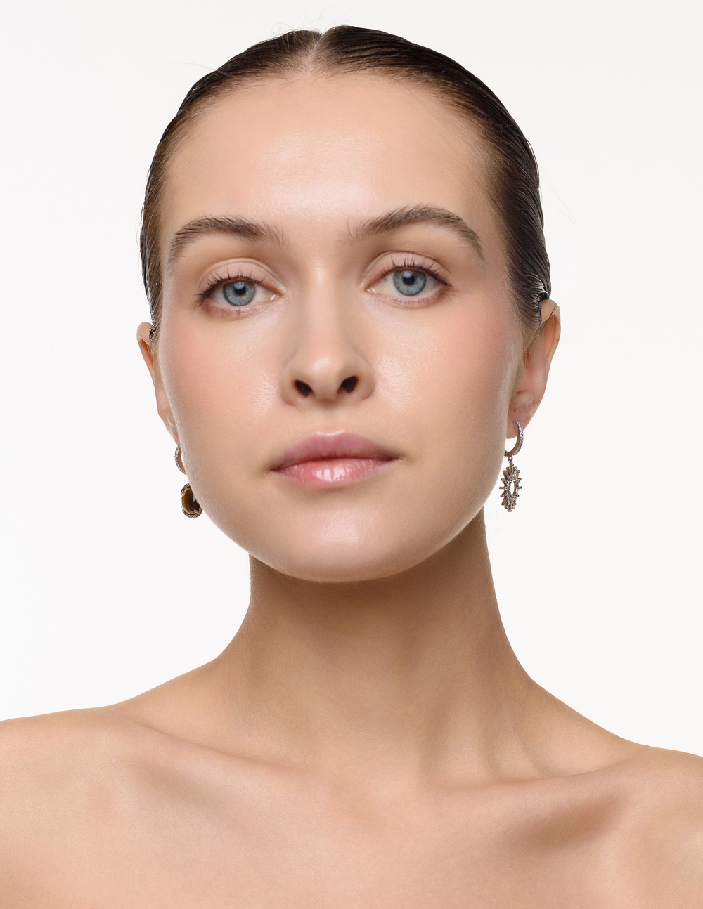 Серьги "Sun Royal" с тигровым глазом Silver