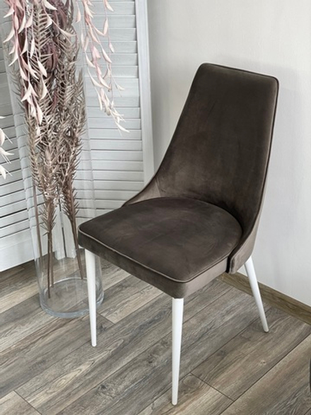 Стул NEPAL-P ГРАФИТ #14, велюр/ белый каркас М-City