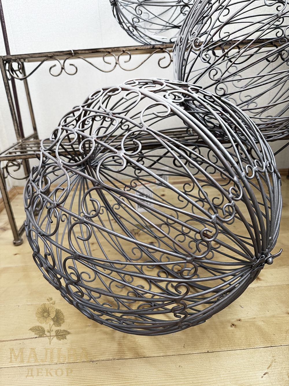 Шары металлические "Ажур" для декора сада от CAMPO Home & Garden 3 штуки