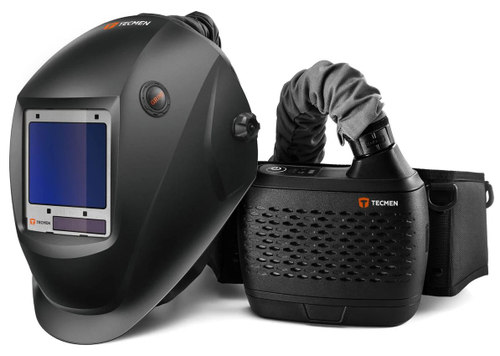 Сварочная маска с автоматическим светофильтром и подачей воздуха Tecmen ADF 820S TM16 черная с PAPR