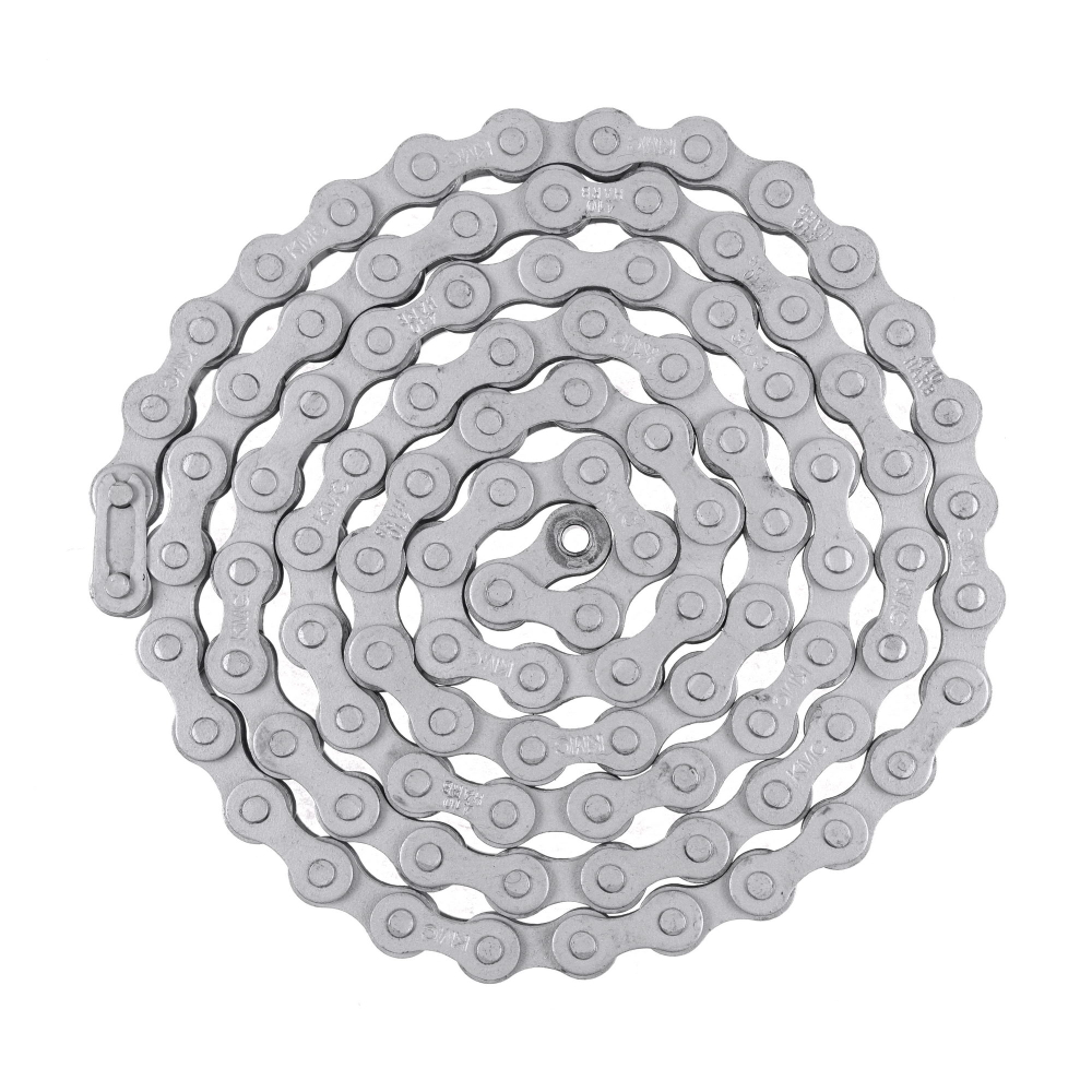 Цепь BMX KMC 410-Wide (standart) 100L + замок Серая, в пакете ОЕМ