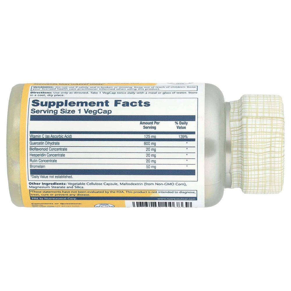 Solaray, Mega Quercetin, 600 мг, 60 вегетарианских капсул