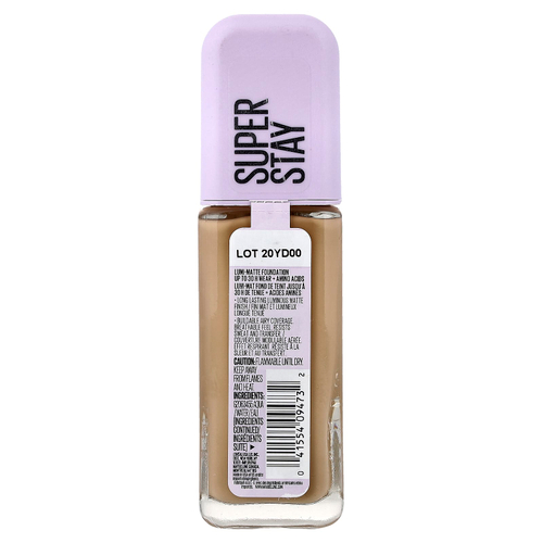 Maybelline, Super Stay, тональный крем для матовой кожи, оттенок 128, 30 мл (1 жидк. унция)