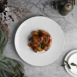 Тарелка d 25,5 см с широкими полями белая фарфор P.L. Proff Cuisine [6]