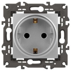 Розетка ЭРА Elegance 14-2101-03 с заземлением 2P+E Schuko 16A-250В IP20 алюминий