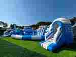 Наземный надувной аквапарк «Морское царство 3» с фигурой пингвина 23*23*6 м
