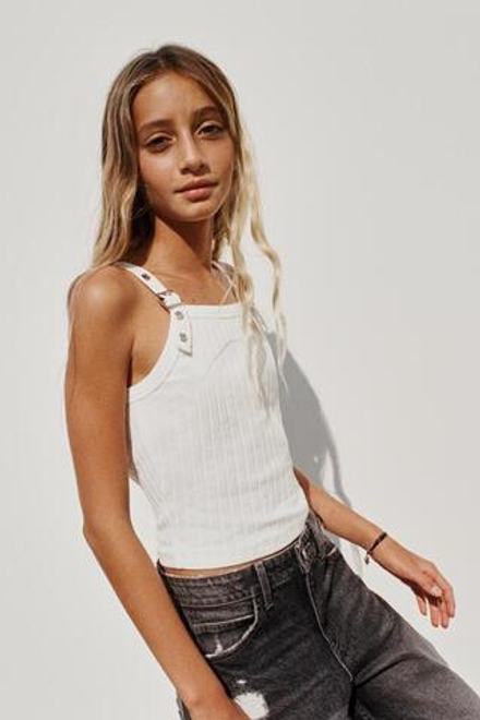 ZARA ТОП В РУБЧИК С БРЕТЕЛЯМИ И ПРЯЖКАМИ, ЭКРЮ