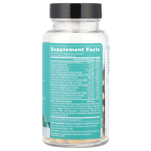 Eu Natural, Thyroid Spark, селен и L-тирозин, 60 вегетарианских капсул