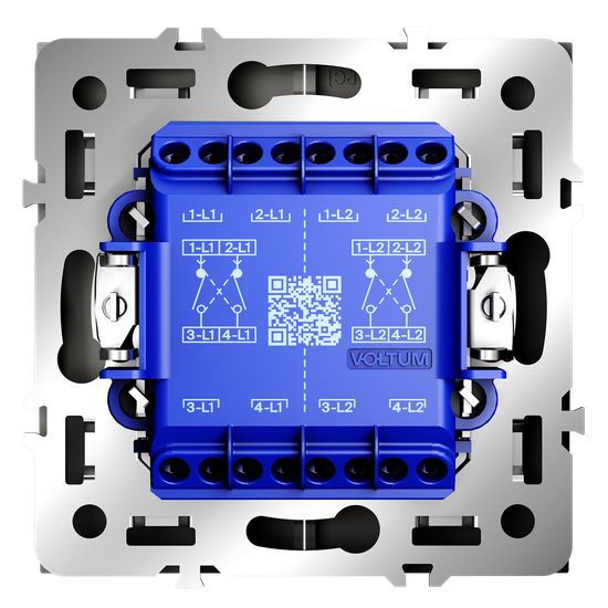 Перекрестный переключатель встраиваемый VOLTUM S70 двухклавишный 10А, (кашемир)