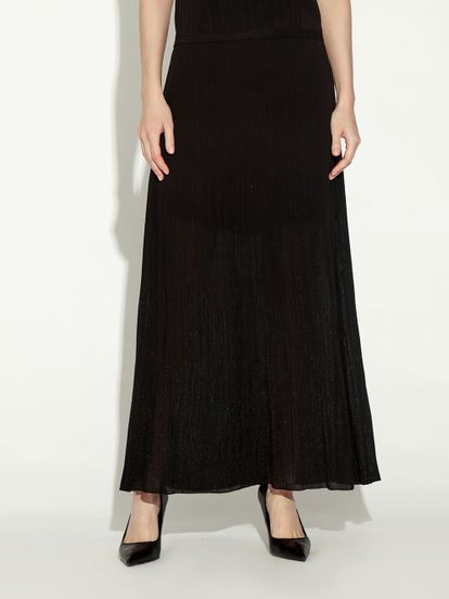 Женская юбка черного цвета из шелка и вискозы - фото 3