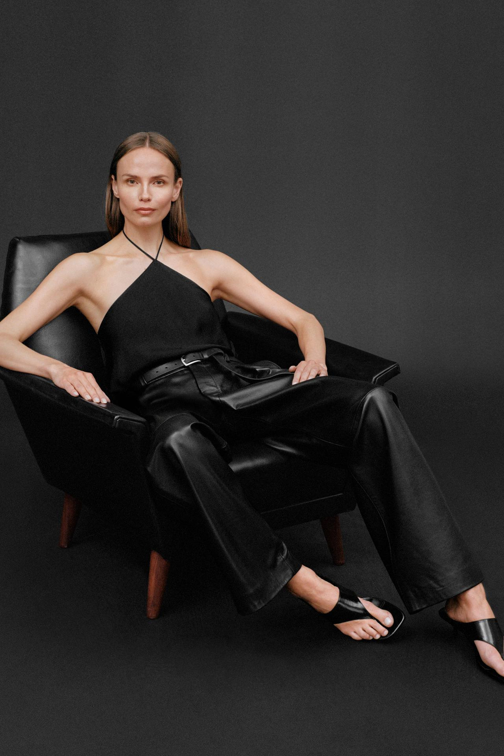 ZARA ТОП СО СТРУЯЩИМСЯ БЮСТГАЛЬТЕРОМ КУПРО — 50TH ANNIVERSARY, ЧЕРНЫЙ