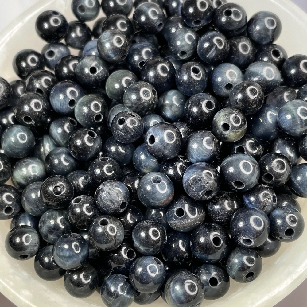 54096  Агат черный Бусина 10мм огр