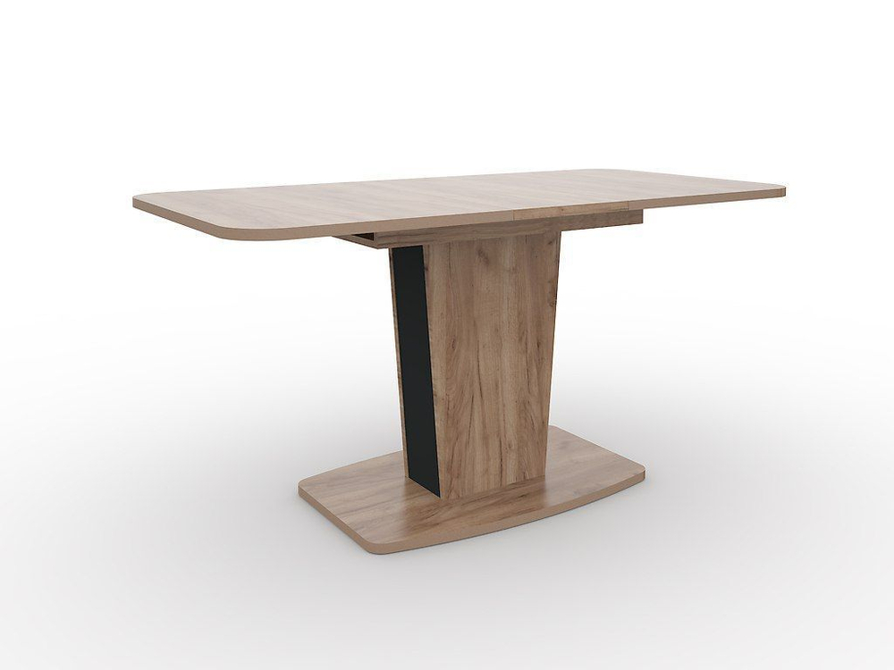 Стол кухонный обеденный раздвижной Белый Шагрень/Антрацит, Киото, 120х75х75 см