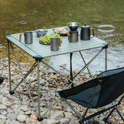 Стол туристический Naturehike Yamami L03 алюминиевый, 69,5х69,5х56 см, складной, серо-зеленый