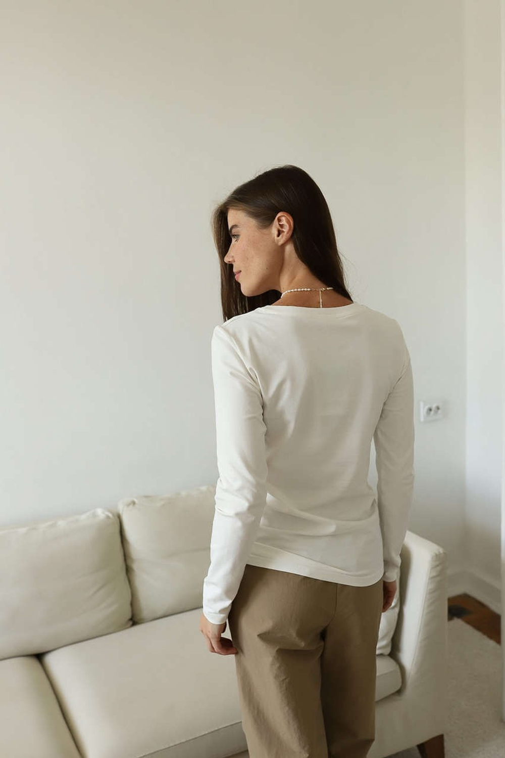 Лонгслив Slim для кормящих мам, Айвори