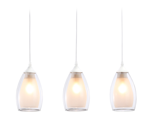 Подвесной светильник TR3536/3 WH/CL/FR белый/прозрачный/белый матовый E27*3 max 40W 640*120*820