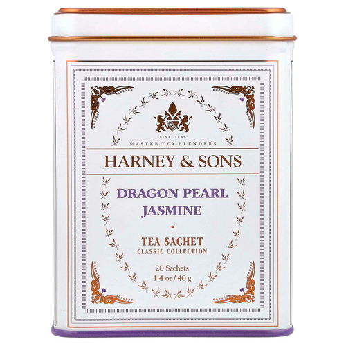 Harney & Sons, Classic Collection, жемчужина питахайи и жасмин, 20 чайных пакетиков, 40 г (1,4 унции)