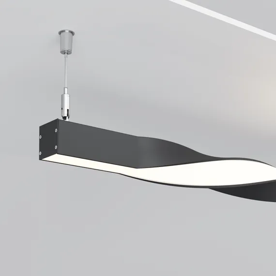 Радиусный профиль 35x35 Скрученный 180° черный Led Strip alm-3535r-b-t-180°-0.5m