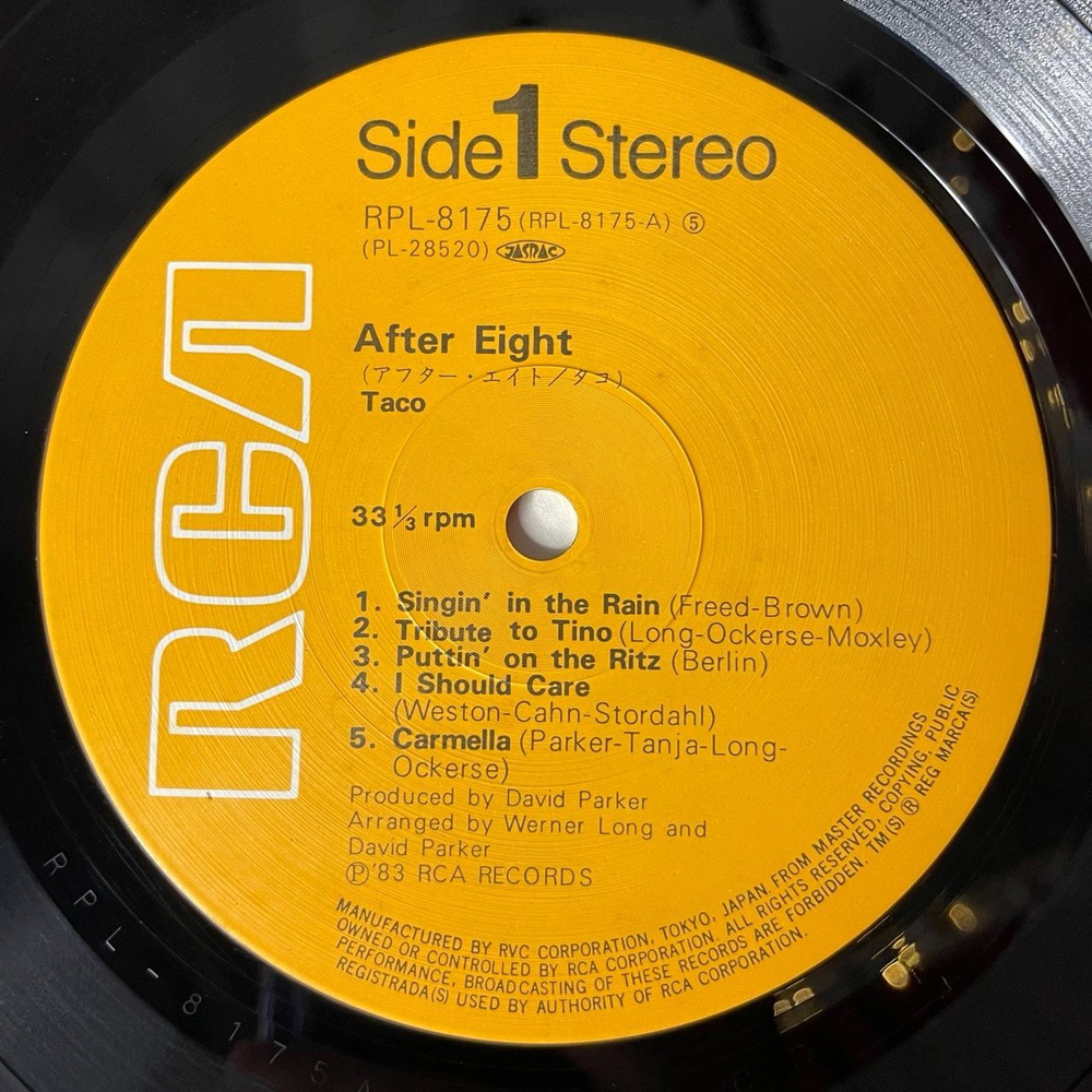 Винтажная виниловая пластинка LP Taco After Eight (Japan 1983) (No Obi)