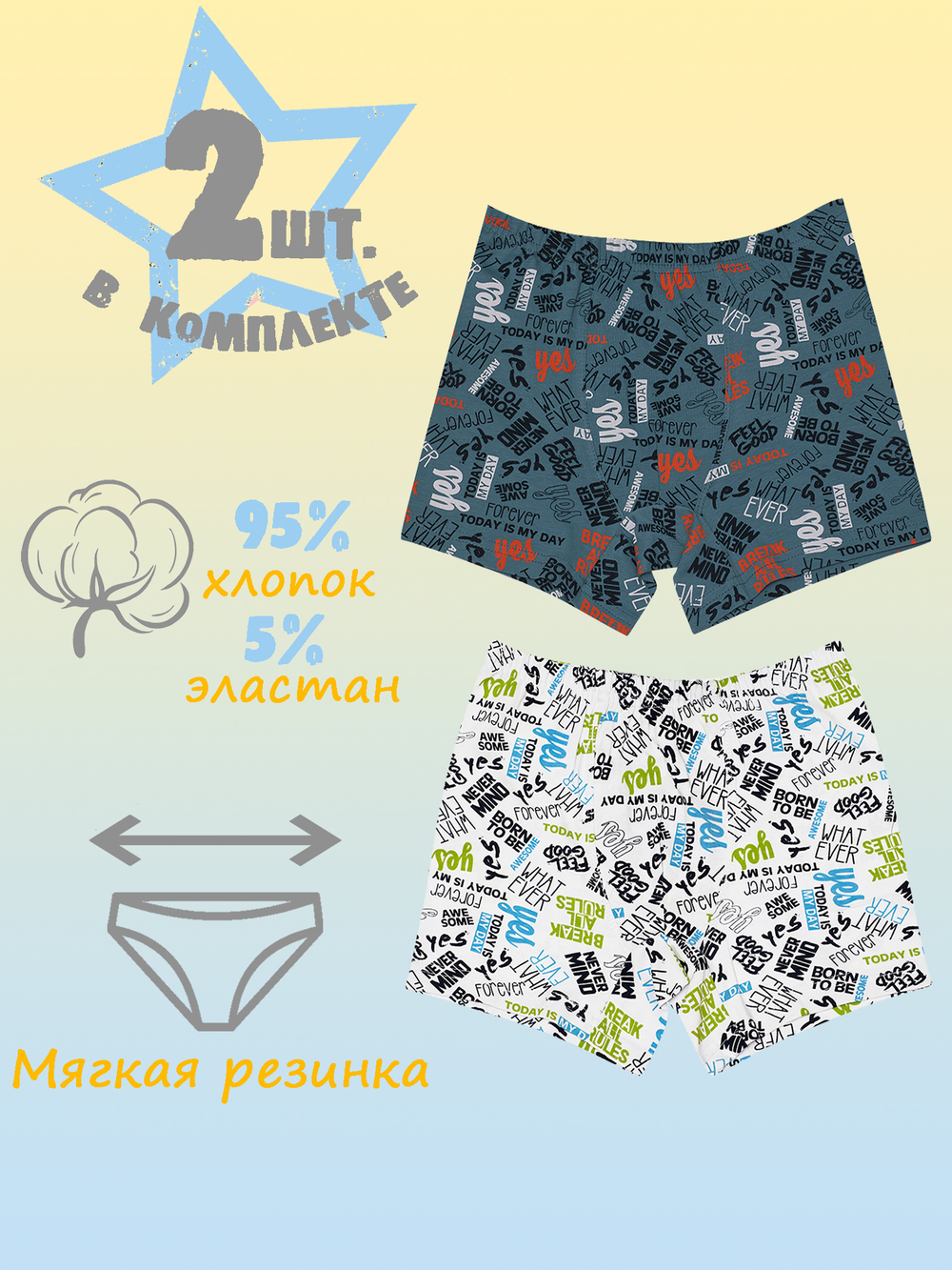 Боксеры для мальчика (2 штуки в упаковке)