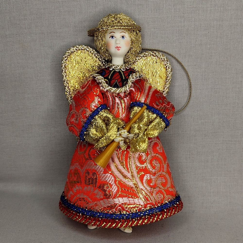Ёлочная игрушка Ангел с дудочкой
