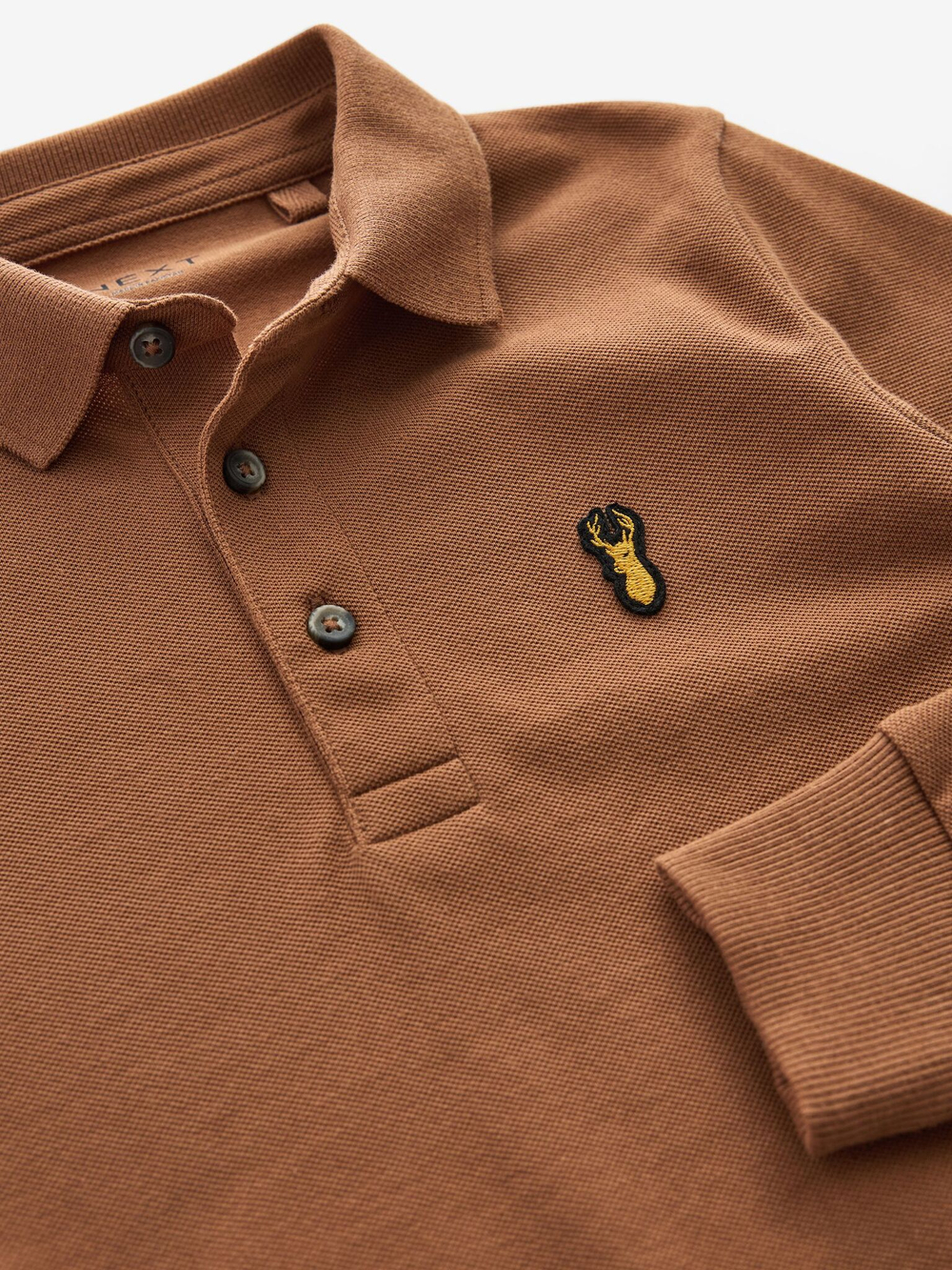 Поло с длинным рукавом для мальчика Next B68-379, Коричневый