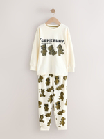 Пижама для мальчика Next AJ0-575, 3 шт., Хаки, Молочный, Серый