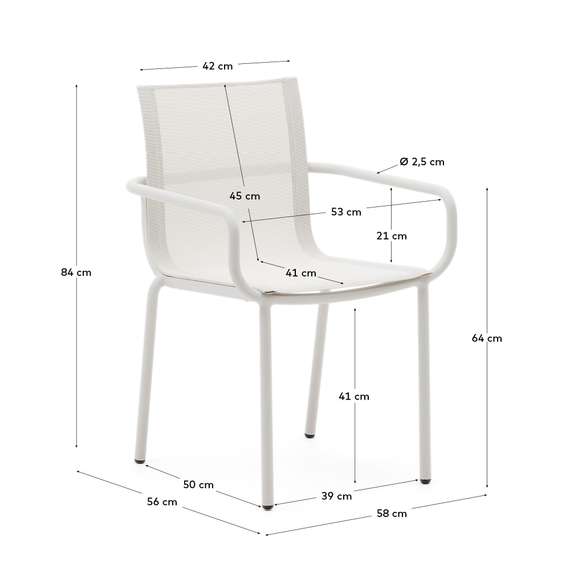 Galdana Штабелируемый садовый стул из белого алюминия