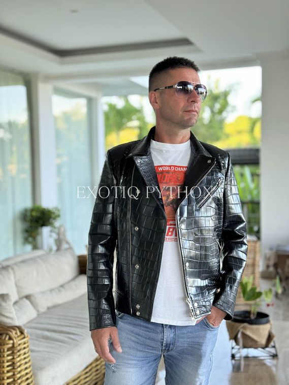 Мужская куртка из кожи крокодила JT-109