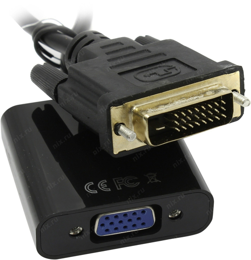 DVI-D -> VGA Переходник, кабель-адаптер  DVI-D to VGA 0.2 м.