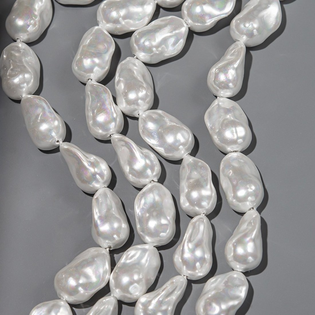 Хрустальный жемчуг в форме барочной жемчужины, белый 19*11,5мм