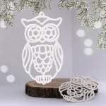 Подвеска «Мудрая сова» 10 см (набор 2 шт), белый