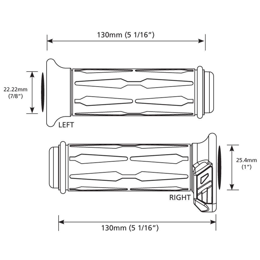 Ручки с подогревом 130мм KOSO APOLLO для мотоцикла