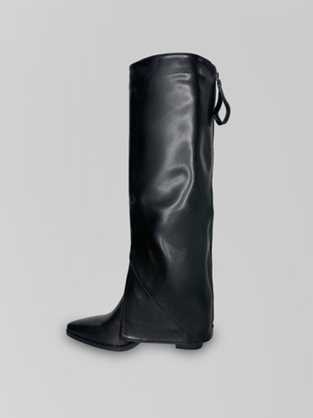 Сапоги-казаки 2103 трансформеры кожаные однотонные