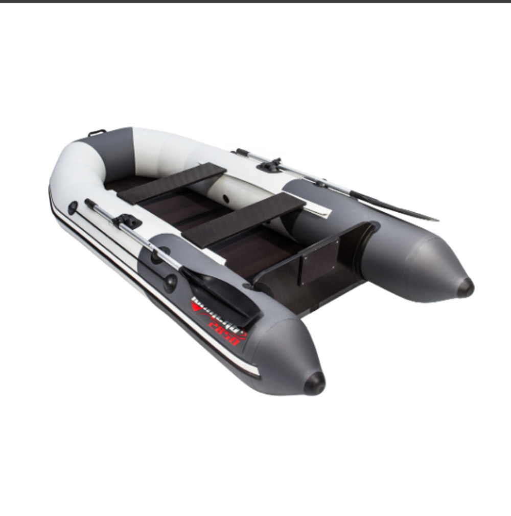 Лодка ПВХ Таймень NX 2850СКК Слань-книжка киль "Комби" светло-серый/графит