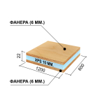Панель тепло-звукоизоляционная Ruspanel RPG Sandwich фанера+XPS+фанера 1200х600х22 мм
