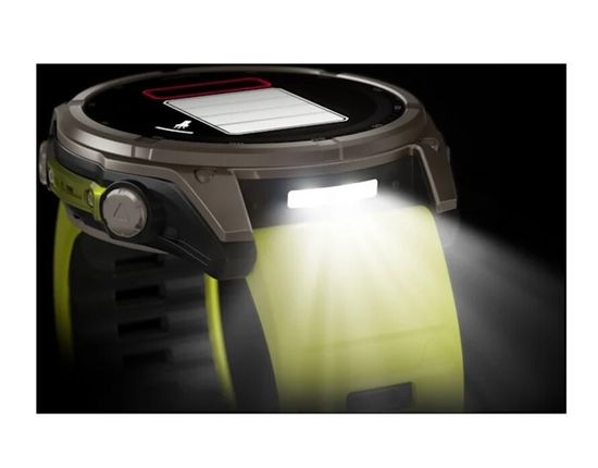 Умные часы Garmin Fenix 8, 51 мм, Solar, Sapphire Titanium with AMP yellow/graphite silicone band
