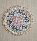 Набор декоративных гобеленовых салфеток Кружево (1 шт 40х60 см +6 шт d 20см.)