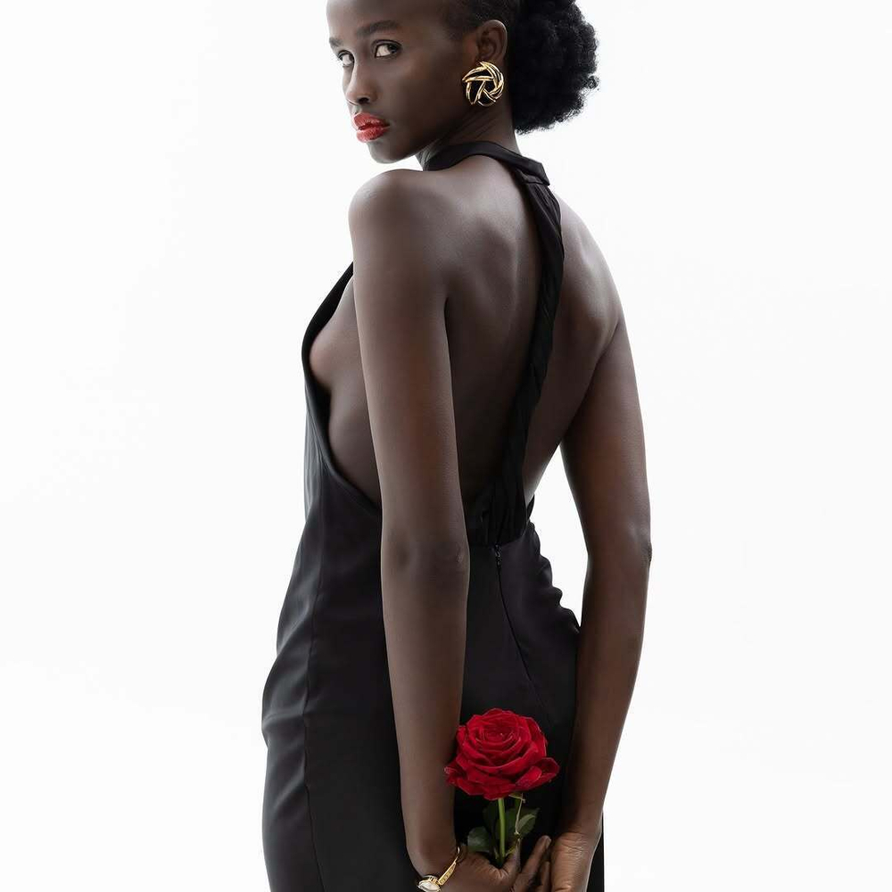 Платье с перекрутом на спине Etrette