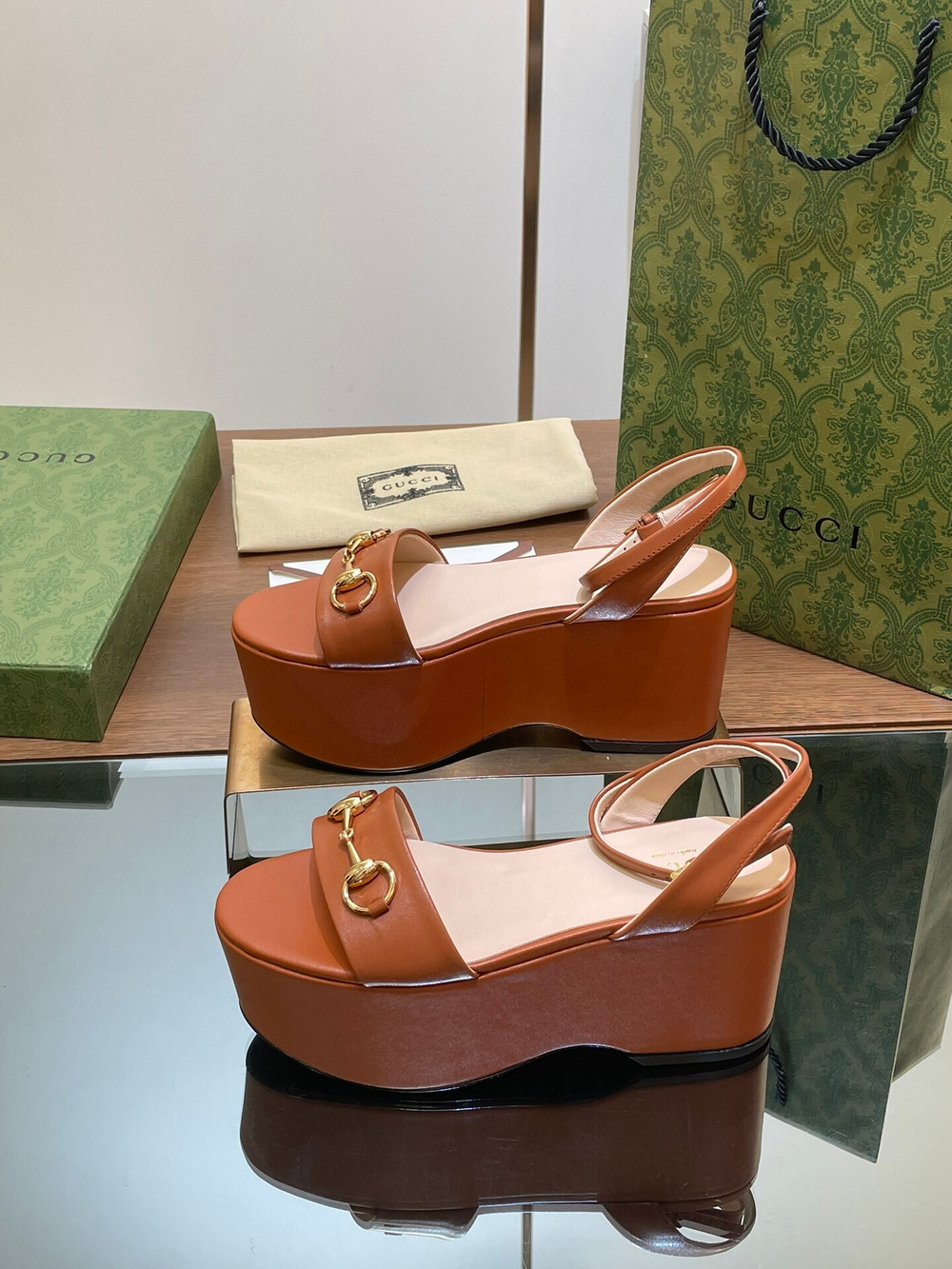 Gucci Horsebit Flatform Sandal