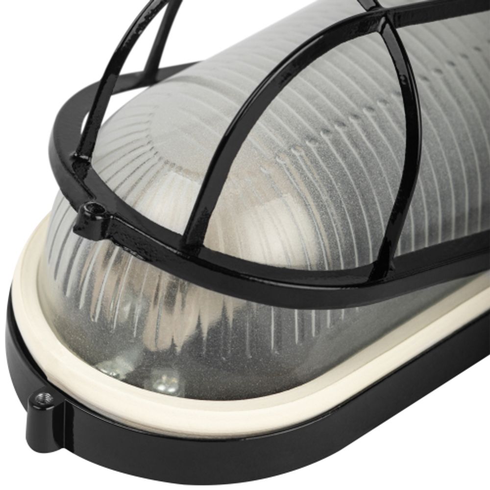 Светильник ЭРА НБП 04-60-002 Акватермо алюминий/стекло решетка IP54 E27 max 60Вт 212х105 черный