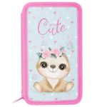 Пенал ЮНЛАНДИЯ, 2 отделения, ткань, люрекс, Sloth, 270365