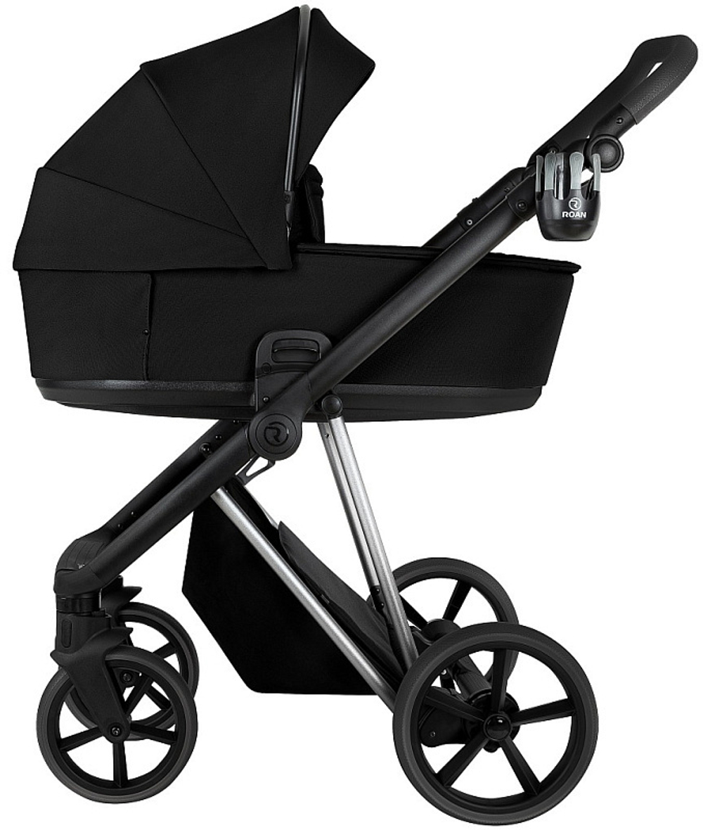 Детская коляска Roan Sol Vintage Luxury 2.0 2 в 1 VIN 05/CB Caviar Black/Nickel/руч.Black