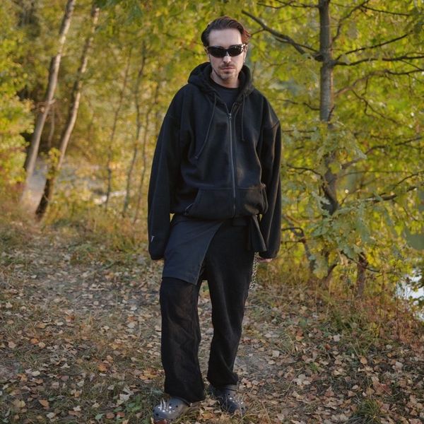 Худи оверсайз на молнии Флиска #7 черное - фото 14